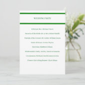 Hochzeitsprogramm Minimalistische grüne Randkarte Programm (Stehend Vorderseite)