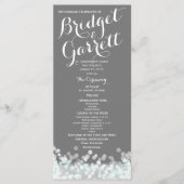Hochzeitsprogramm Mint and Gray Twinkle Lights Programm (Vorderseite)