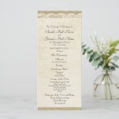 Hochzeitsprogramm mit antiker Spitze Programm (Stehend Vorderseite)