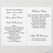 Hochzeitsprogramm mit blauem Anker (Rückseite)