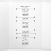 Hochzeitsprogramm mit Blumenrot und Dusty Sage Dreifach-gefaltete Programmkarte (Innenseite Mitte)