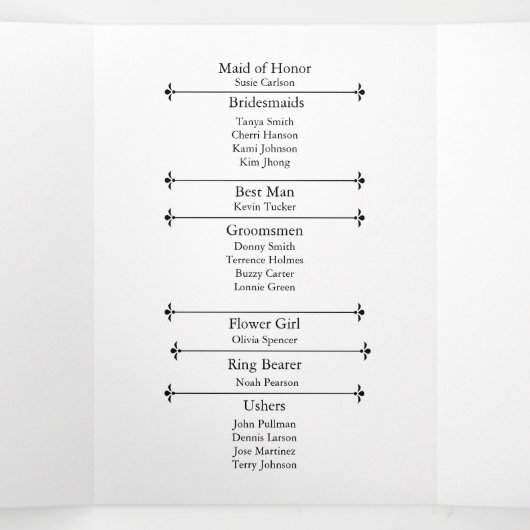 Hochzeitsprogramm mit Blumenrot und Dusty Sage Dreifach-gefaltete Programmkarte (Innenseite Mitte)