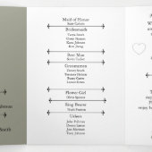 Hochzeitsprogramm mit Blumenrot und Dusty Sage Dreifach-gefaltete Programmkarte (Innenseite Mitte)