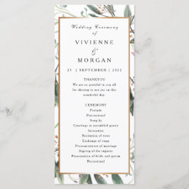 Hochzeitsprogramm mit elegantem Blattgold in Aquar Programm