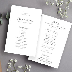 Hochzeitsprogramm mit elegantem Schriftsatz zum kl