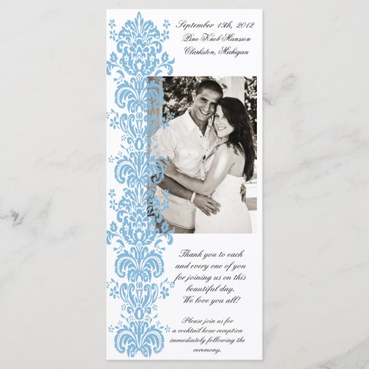 Hochzeitsprogramm mit Foto Back für Placid Blue Da Programm (Rückseite)