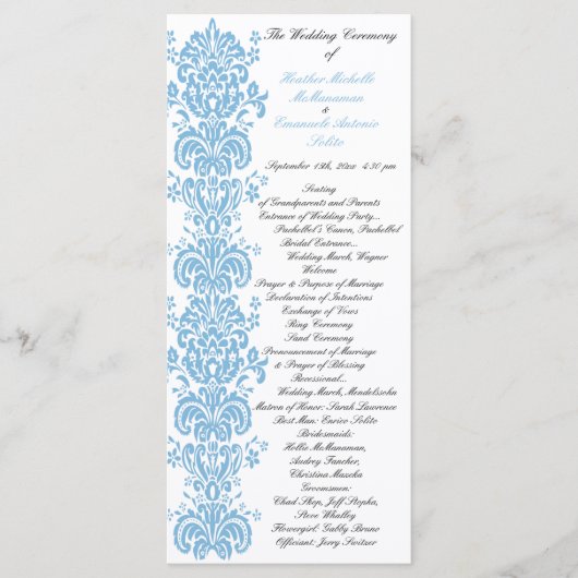 Hochzeitsprogramm mit Foto Back für Placid Blue Da Programm (Vorderseite)