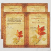Hochzeitsprogramm mit herbstlichen Ahornblättern (Vorne/Hinten)