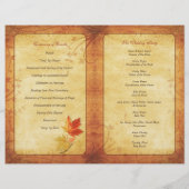 Hochzeitsprogramm mit herbstlichen Ahornblättern (Rückseite)