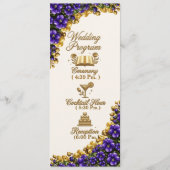 Hochzeitsprogramm mit Illinois Blau-Veilchen-Blume Programm (Vorderseite)