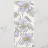 Hochzeitsprogramm mit Illinois Blau-Veilchen-Blume Programm (Rückseite)