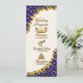 Hochzeitsprogramm mit Illinois Blau-Veilchen-Blume Programm (Stehend Vorderseite)