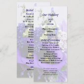 Hochzeitsprogramm mit lila Farbtönen Programm (Vorne/Hinten)