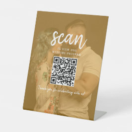 Hochzeitsprogramm mit QR-Code-Foto Sockelschild