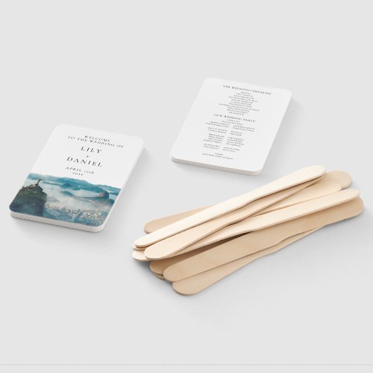 Hochzeitsprogramm mit Rio de Janeiro Skyline Fächer (Non-assembled)