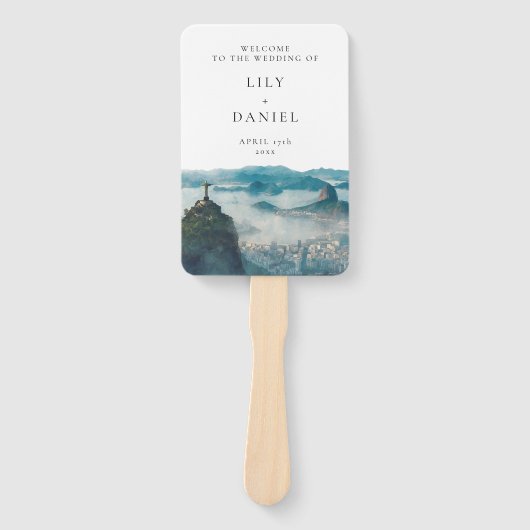 Hochzeitsprogramm mit Rio de Janeiro Skyline Fächer (Vorderseite)