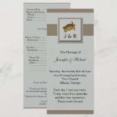 Hochzeitsprogramm mit Vintage-Meeresmotiven Programm (Vorne/Hinten)
