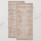 Hochzeitsprogramm mit Vintage-Notenblättern - indi Programm (Vorne/Hinten)