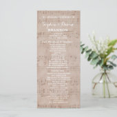 Hochzeitsprogramm mit Vintage-Notenblättern - indi Programm (Stehend Vorderseite)