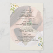 Hochzeitsprogramm mit Wildblumenfotos Programm (Rückseite)