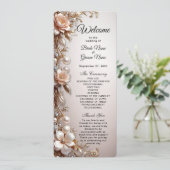 Hochzeitsprogramm mit zarten rosa und weißen Blume Programm (Stehend Vorderseite)