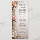 Hochzeitsprogramm mit zarten rosa und weißen Blume Programm (Rückseite)
