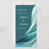 Hochzeitsprogramm Moderne Abstrakte Smaragdgrün- (Vorderseite)