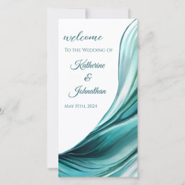 Hochzeitsprogramm Moderne Abstrakte Smaragdgrün-