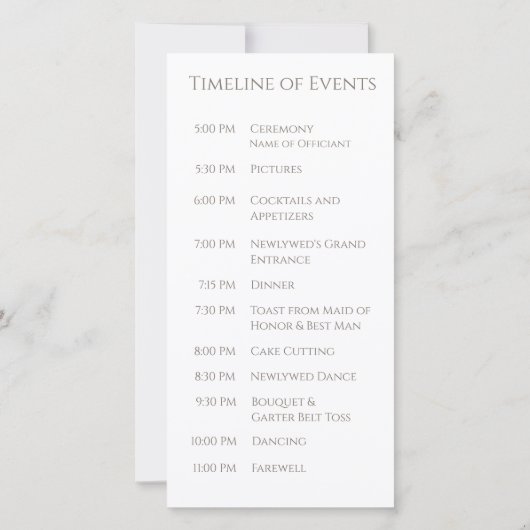 Hochzeitsprogramm - Moderne Blume mit Herz (Rückseite)