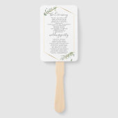 Hochzeitsprogramm - Moderne Gold- und Foliage-Rahm Fächer (Vorderseite)