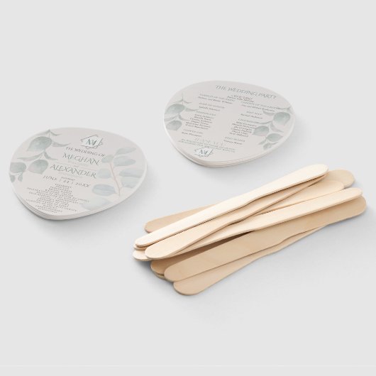 Hochzeitsprogramm | Moderner geometrischer Strand Fächer (Non-assembled)