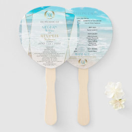 Hochzeitsprogramm | Moderner geometrischer Strand  Fächer