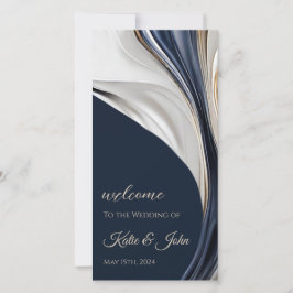 Hochzeitsprogramm - Modernes Abstraktes Blau und G