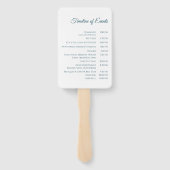 Hochzeitsprogramm - Modernes Blau und Gold- Fächer (Rückseite)