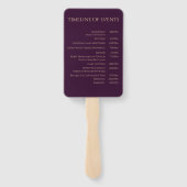 Hochzeitsprogramm - Modernes Lila Fuchsien und Gol Fächer (Rückseite)