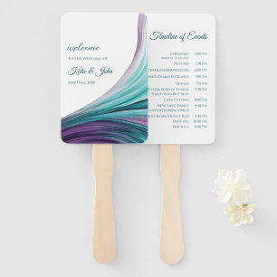 Hochzeitsprogramm - Modernes Lila und Aquamarines  Fächer