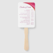 Hochzeitsprogramm Modernes, rosa Gelb- Fächer (Rückseite)