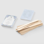 Hochzeitsprogramm | Monogram Blue Gingham Floral Fächer (Non-assembled)