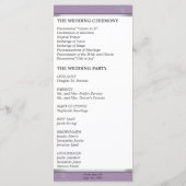 Hochzeitsprogramm - Monogram Lavender Lila Floral Programm (Rückseite)