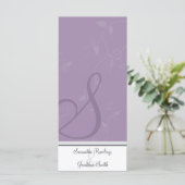 Hochzeitsprogramm - Monogram Lavender Lila Floral Programm (Stehend Vorderseite)