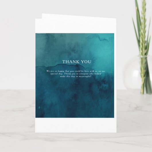 Hochzeitsprogramm "Moody Ocean Watercolor" Programm (Rückseite)