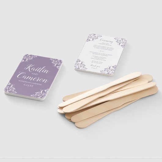 Hochzeitsprogramm | Nadine (Lavendel) 4x6 Fächer (Non-assembled)