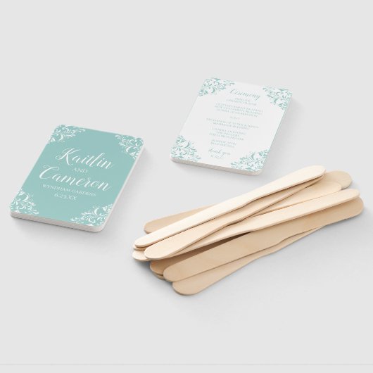 Hochzeitsprogramm | Nadine (Light Turquoise) 4x6 Fächer (Non-assembled)