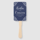 Hochzeitsprogramm | Nadine (Navy Blue) 4x6 Fächer (Vorderseite)