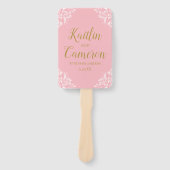 Hochzeitsprogramm | Nadine (Rosa und Gold) 4x6 Fächer (Vorderseite)