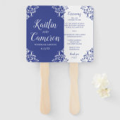 Hochzeitsprogramm | Nadine (Royal Blue) 4x6 Fächer (Vorne und Hinten)