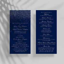 Hochzeitsprogramm Navy Blue & Glam Silver Confetti Programm