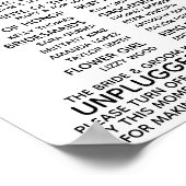 Hochzeitsprogramm/nicht eingestecktes Zeichen Poster (Ecke)