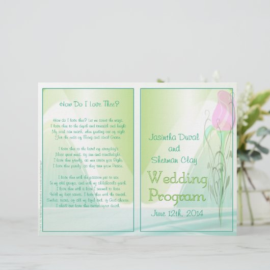 Hochzeitsprogramm (nicht religiöse Fassung) (Stehend Vorderseite)