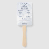 Hochzeitsprogramm Niedliche Wasserfarben Dusty Blu Fächer (Rückseite)